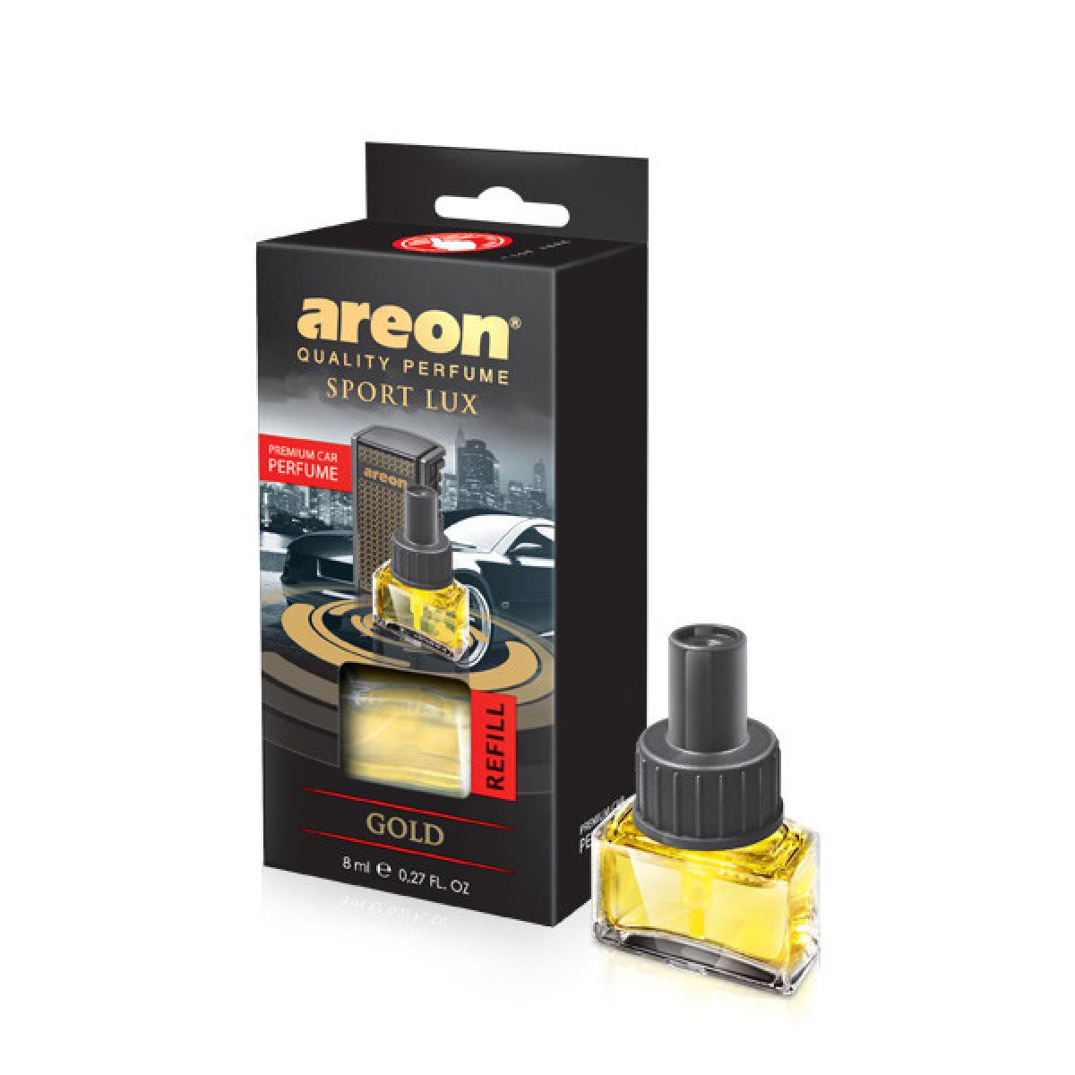 AREON Car Gold Refill -täyttöpakkaus ilmanraikastimelle, 8 ml AREON Car Gold Refill -täyttöpakkaus ilmanraikastimelle, 8 ml