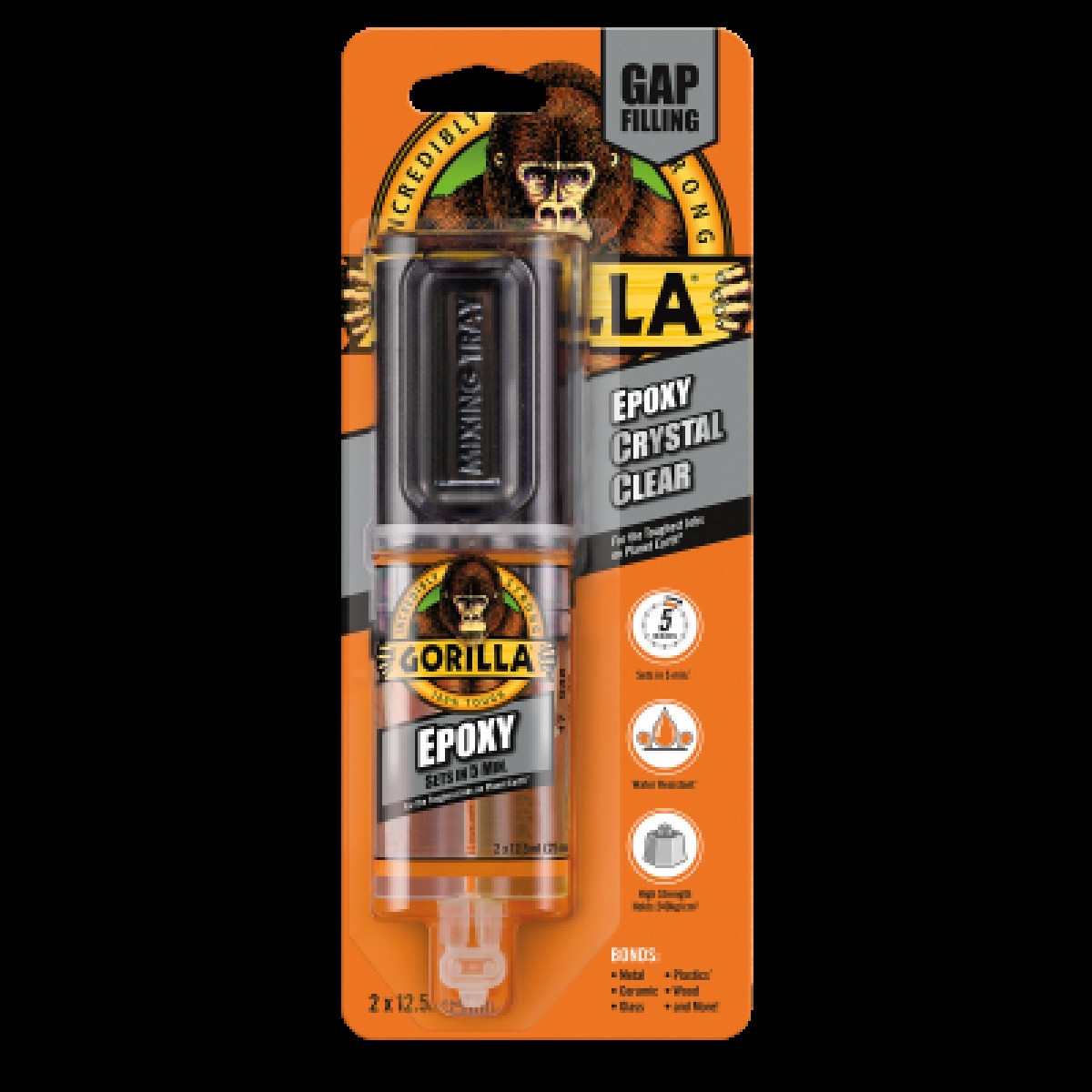 Gorilla Epoxy, väritön epoksiliima, 25 ml 