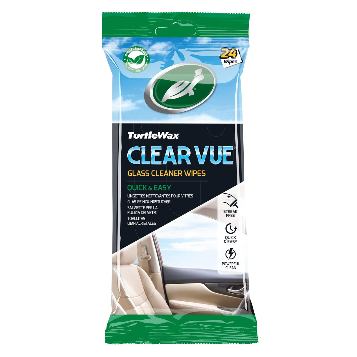 TURTLE WAX Clear vue glass wipes 24PK X6, lasinpuhdistusliinat, 24 kpl