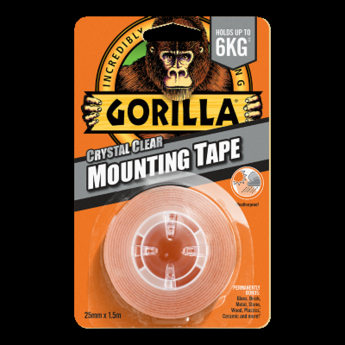 Gorilla Mounting Tape, kaksipuolinen teippi, 1,5 m x 25 mm