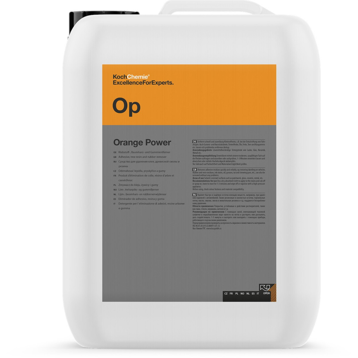 KOCH CHEMIE Adhesive&Rubber Remover Orange Power Op, liiman, hartsin ja purukumin poistoaine, 10 l