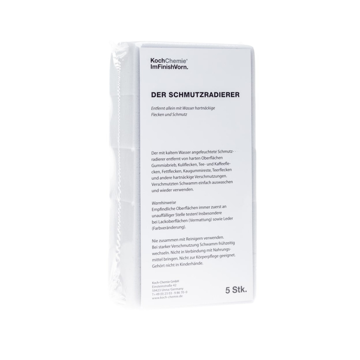 KOCH CHEMIE Melamin sponge set of 5, melamiinisienet, 5 kpl