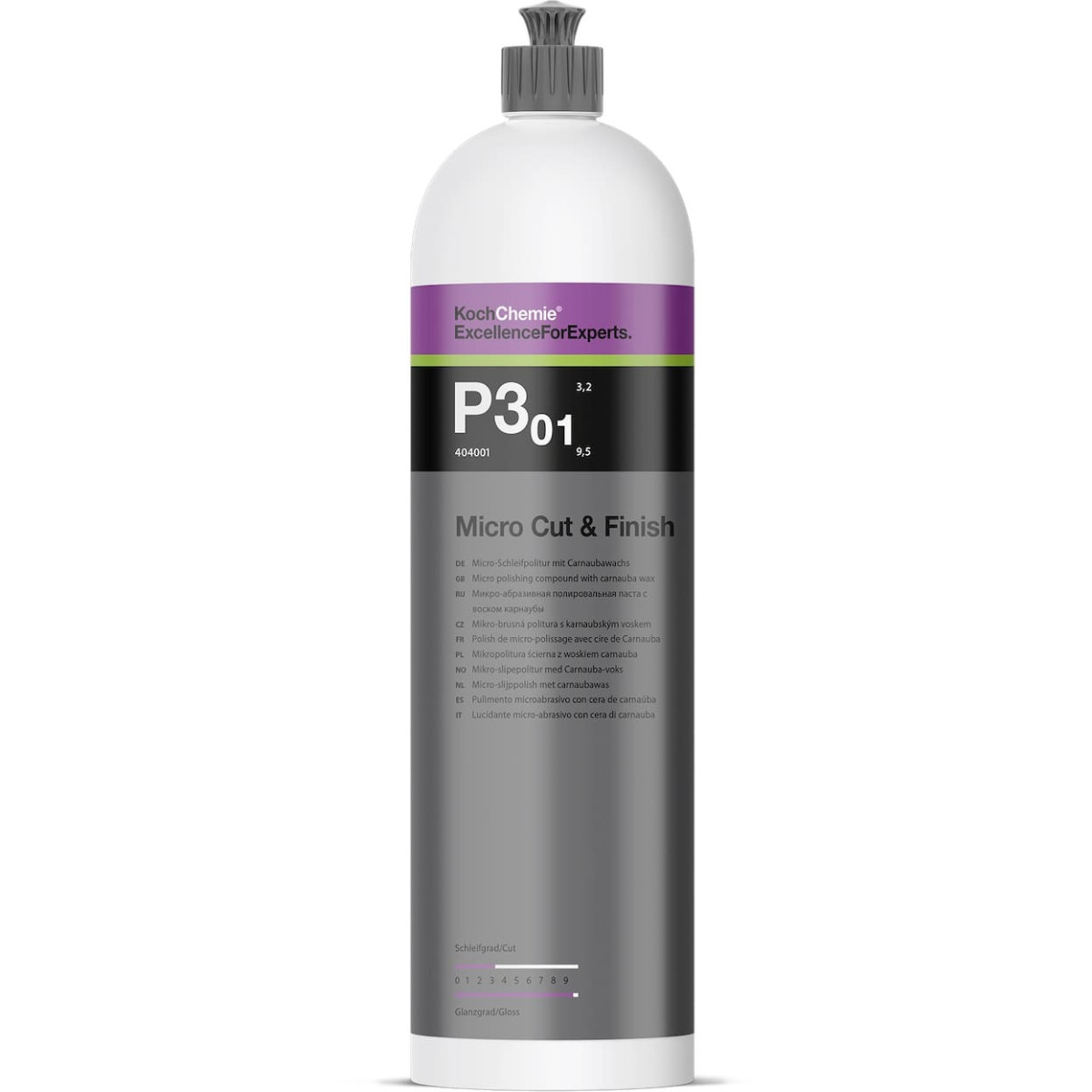 KOCH CHEMIE Micro Cut&Finish P3.01, kiillotustahna karnaubavahalla, 250ml