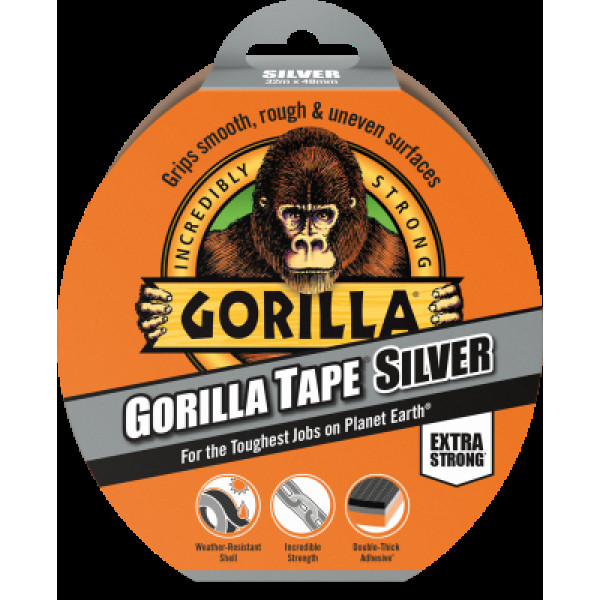 Gorilla Tape Silver 32mx48mm, teippi, harmaa