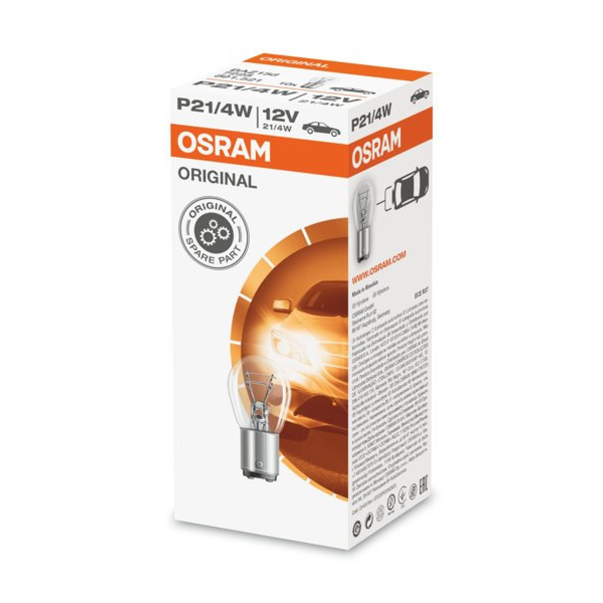 OSRAM Auton polttimo 21/4W 12V BAZ15D, 1 kpl