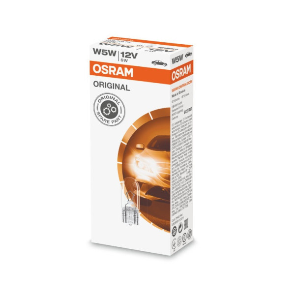 OSRAM Auton polttimo 5W 12V W2.1x9.5D, 1 kpl