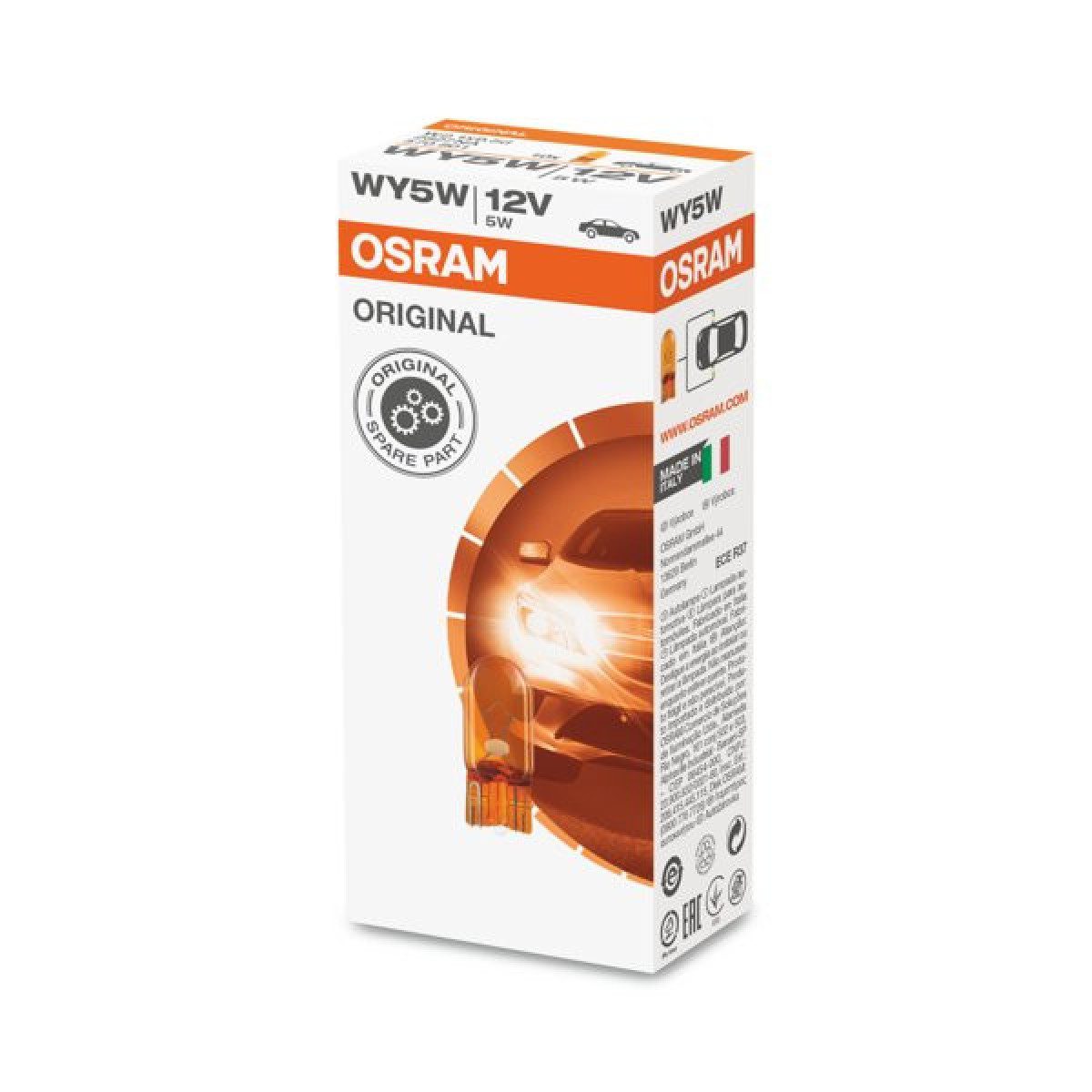 OSRAM Auton polttimo keltainen 5W 12V W2.1x9.5D, 1 kpl