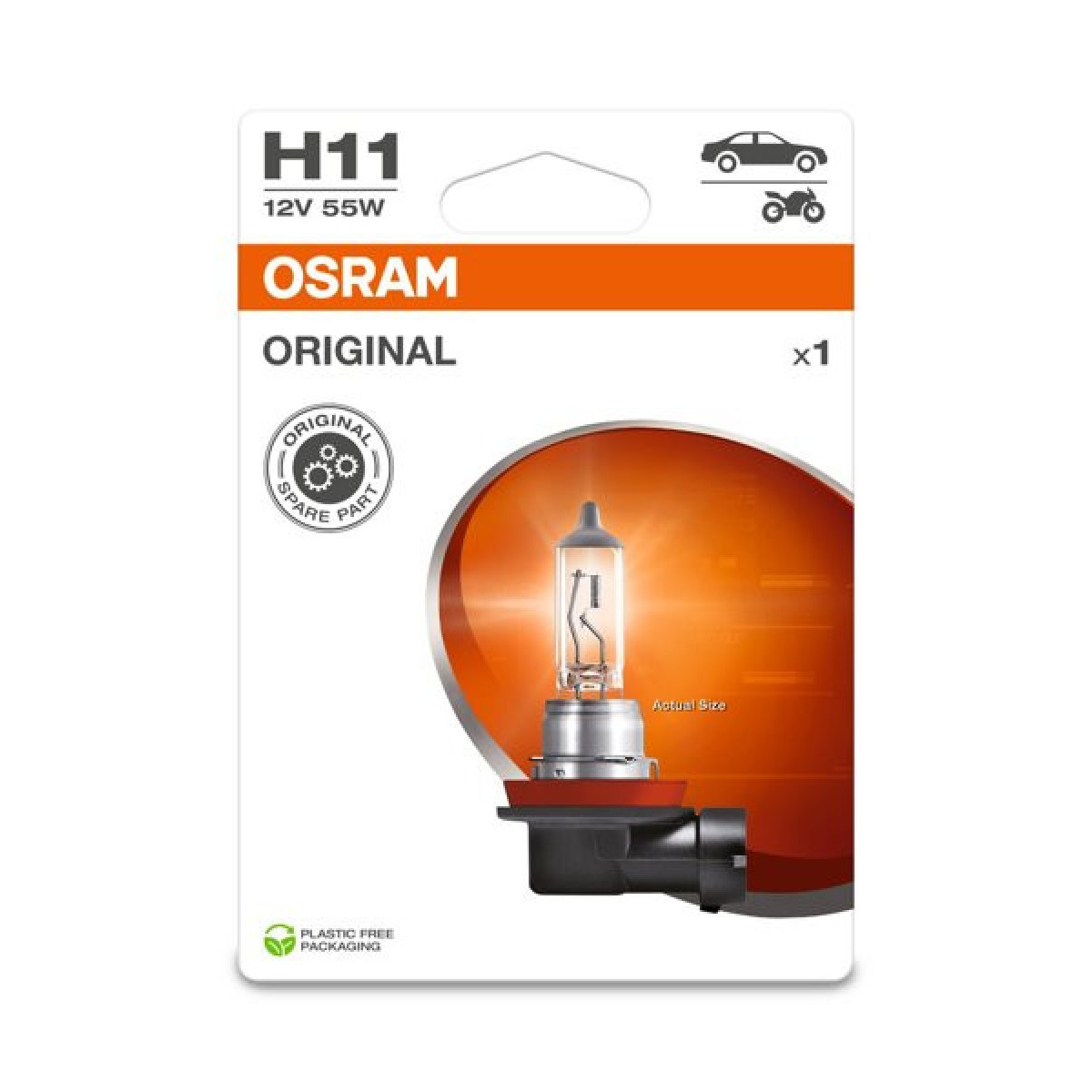 OSRAM Auton polttimo, H11 55W 12V PGJ19-2, 1 kpl
