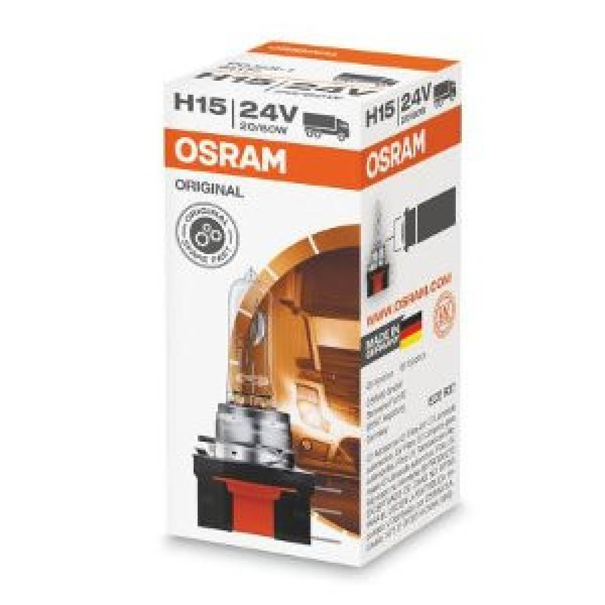 OSRAM Auton polttimo H15 20/60W 24V PGJ23T, 1 kpl.