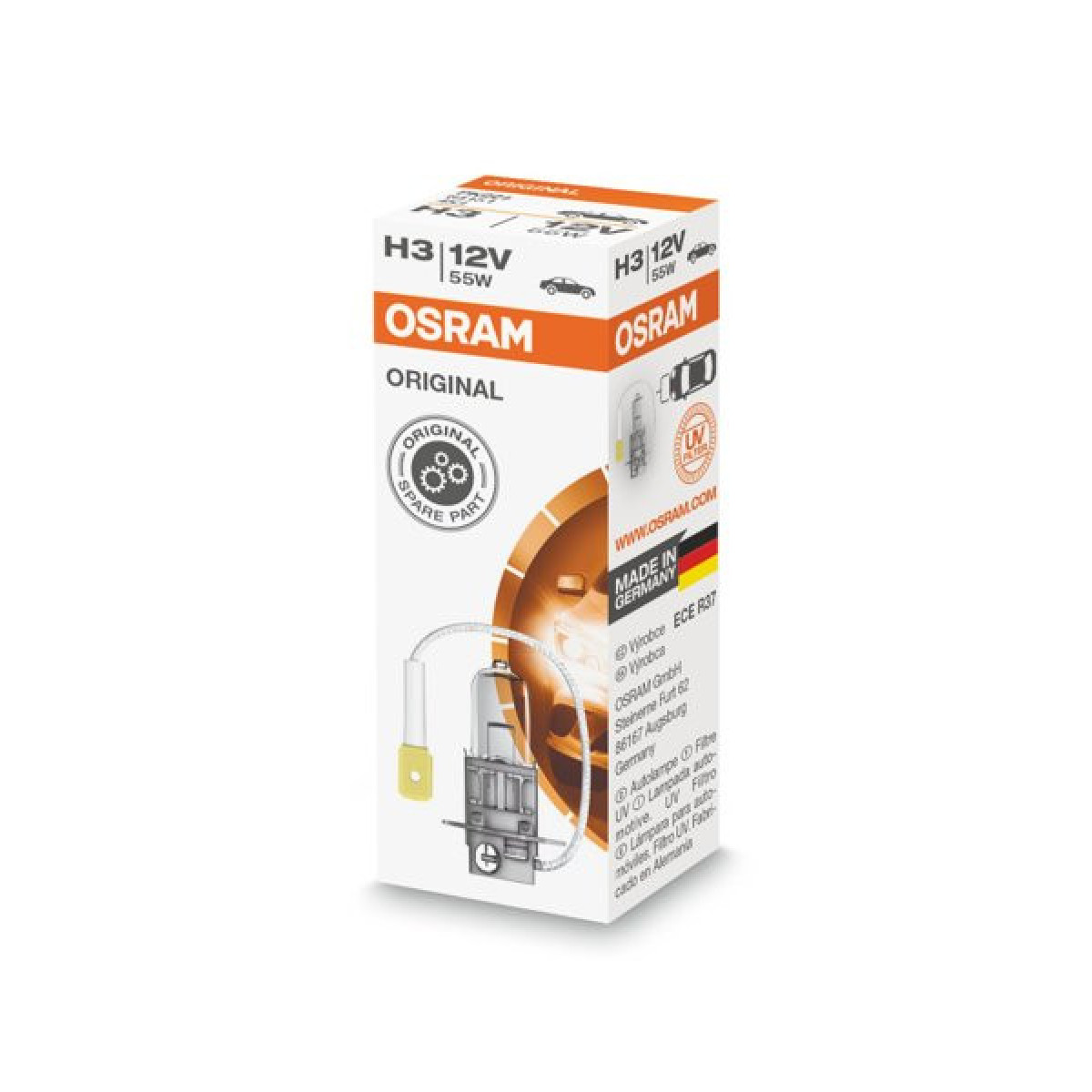 OSRAM Auton polttimo H3 55W 12V PK22S, 1 kpl