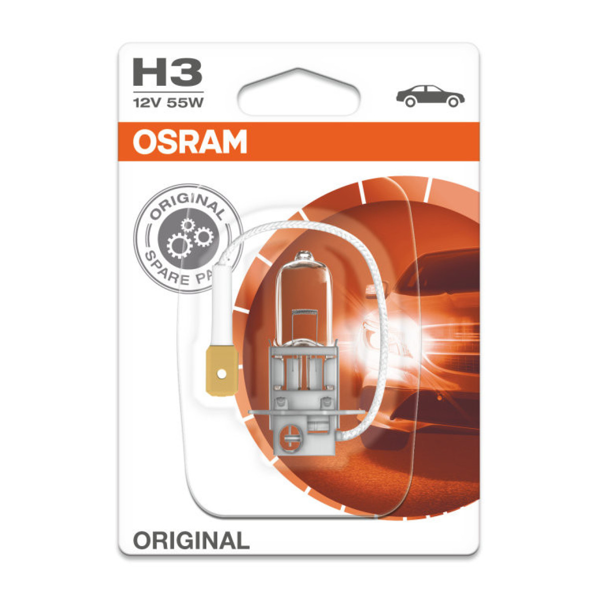 OSRAM Auton polttimo H3 55W 12V PK22S, 1 kpl