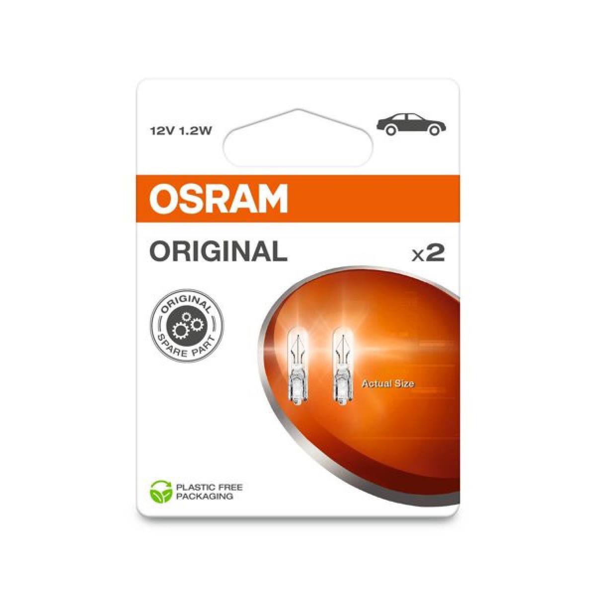 OSRAM Auton polttimot 1.2W 12V W2x4.6D, 2 kpl