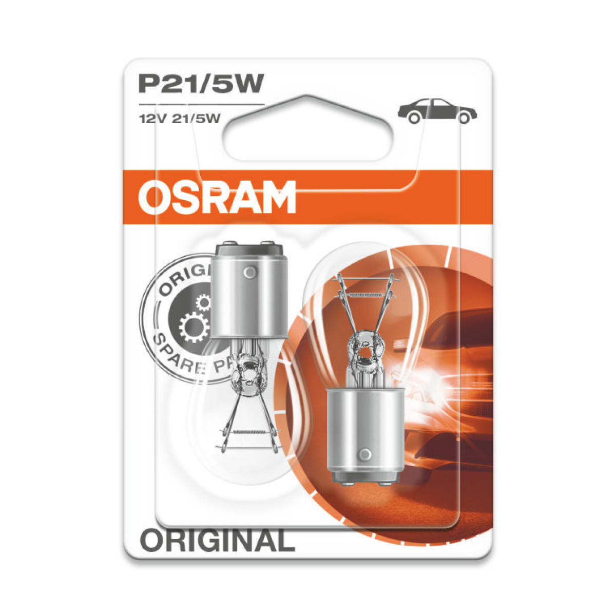 OSRAM Auton polttimot 21/5W 12V BAY15D, 2 kpl