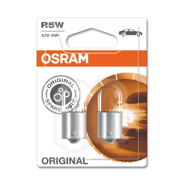 OSRAM Auton polttimot 5W 12V BA15S, 2 kpl