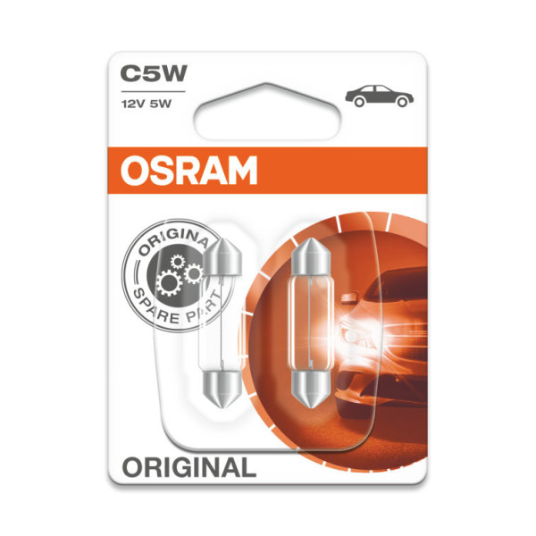 OSRAM Auton polttimot 5W 12V SV8.5-8, 2 kpl