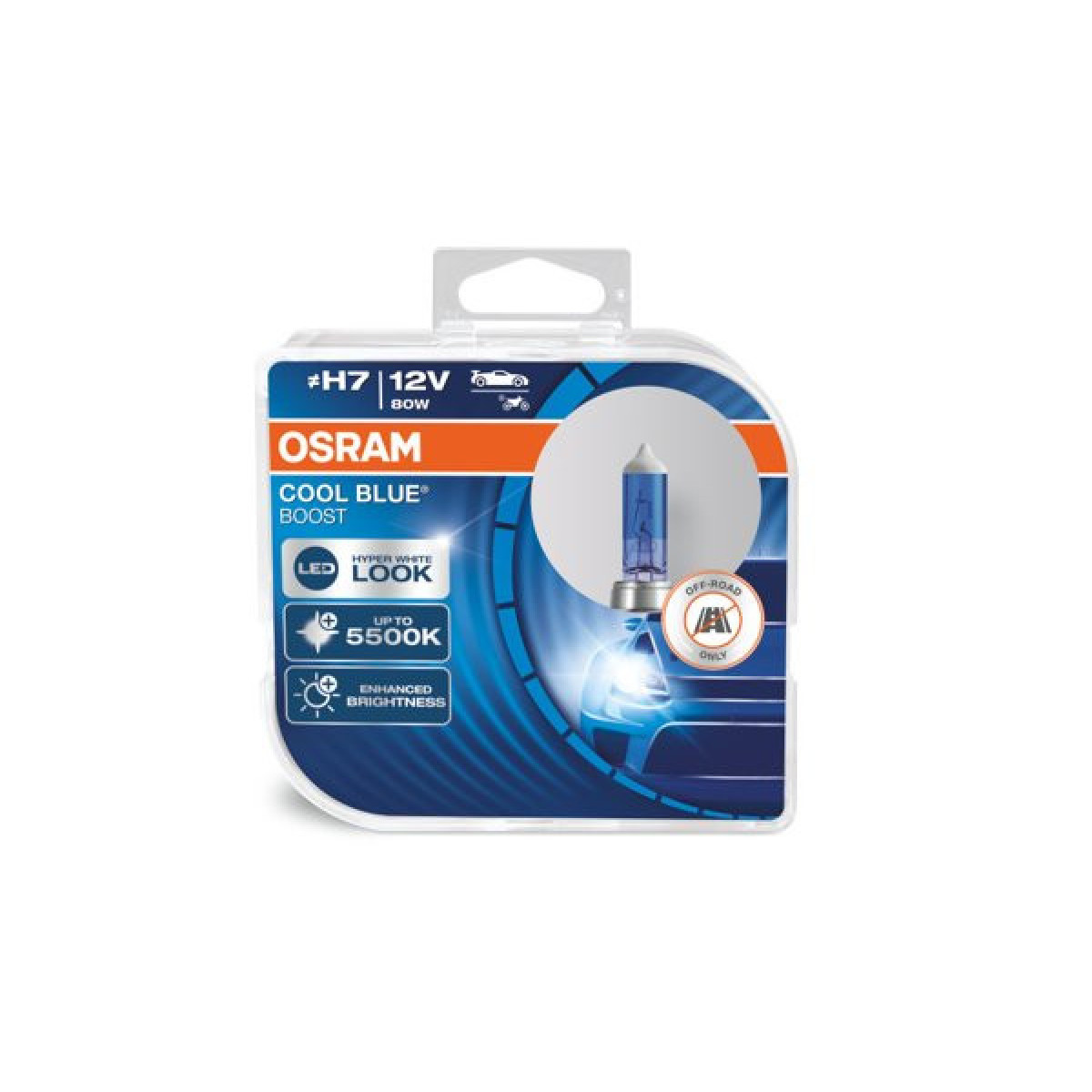 OSRAM Cool Blue Boost H7 PX26D, Auton polttimot, 80W 12V, 2 kpl