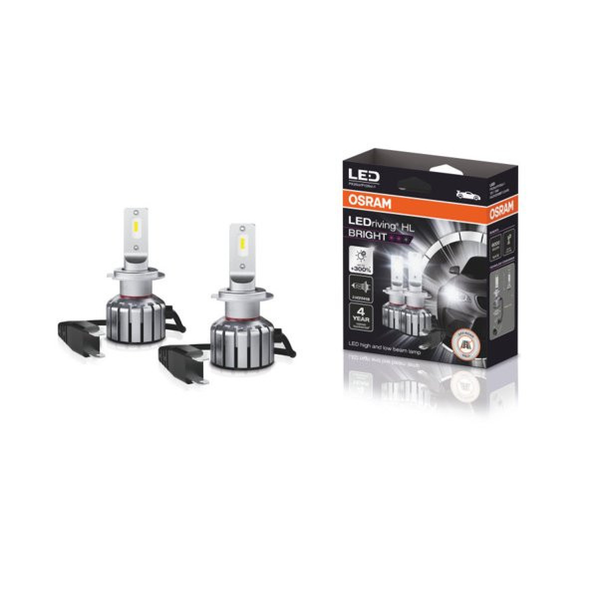 OSRAM LED-auton polttimot H7 9W 12V PX26D 4X23, 2 kpl