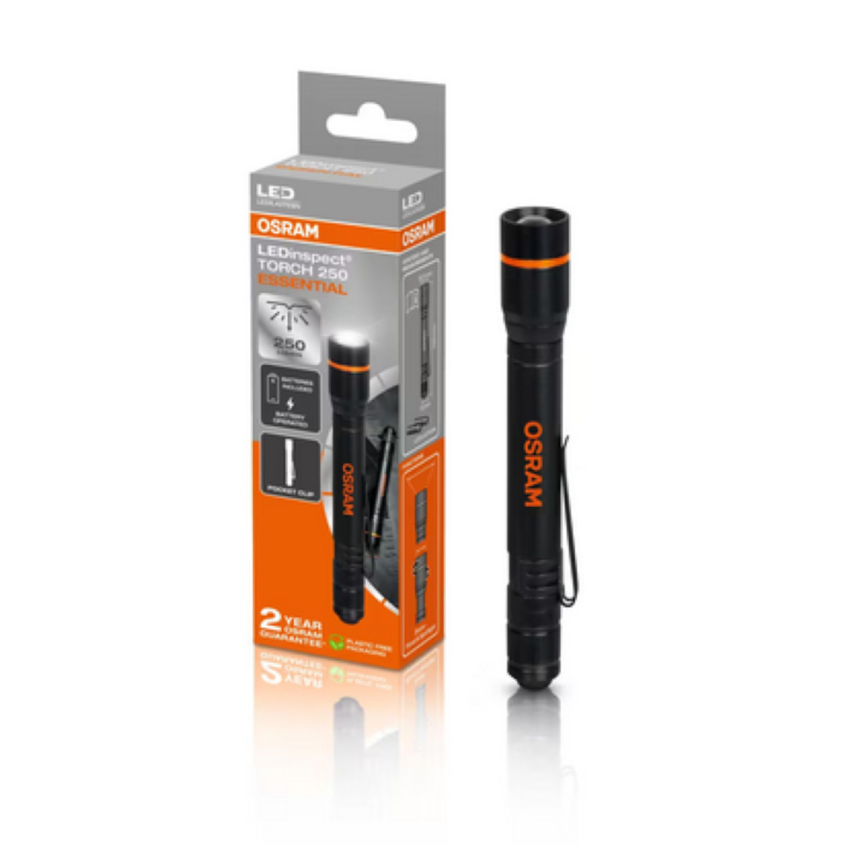 Taskulamppu OSRAM LEDinspect TORCH 250 ESSENTIAL 250/60 lm, 2.4W, 3V, 6500K, AAA