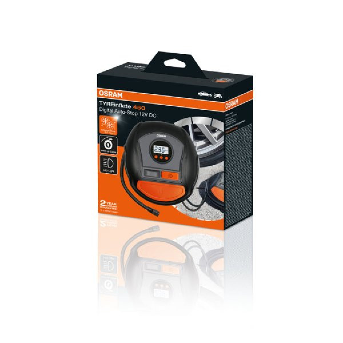 OSRAM Digitaalinen ilmakompressori, 5,5 BAR 12 V OSRAM Digitaalinen ilmakompressori, 5,5 BAR 12 V