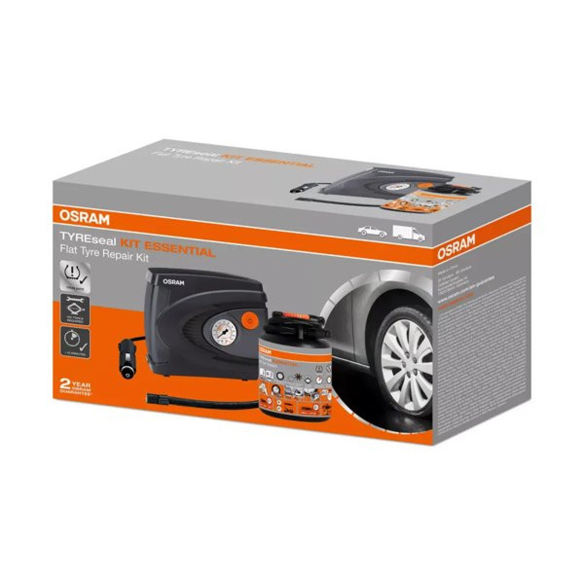 OSRAM TYREseal Kit Essential, digitaalinen ilmakompressori