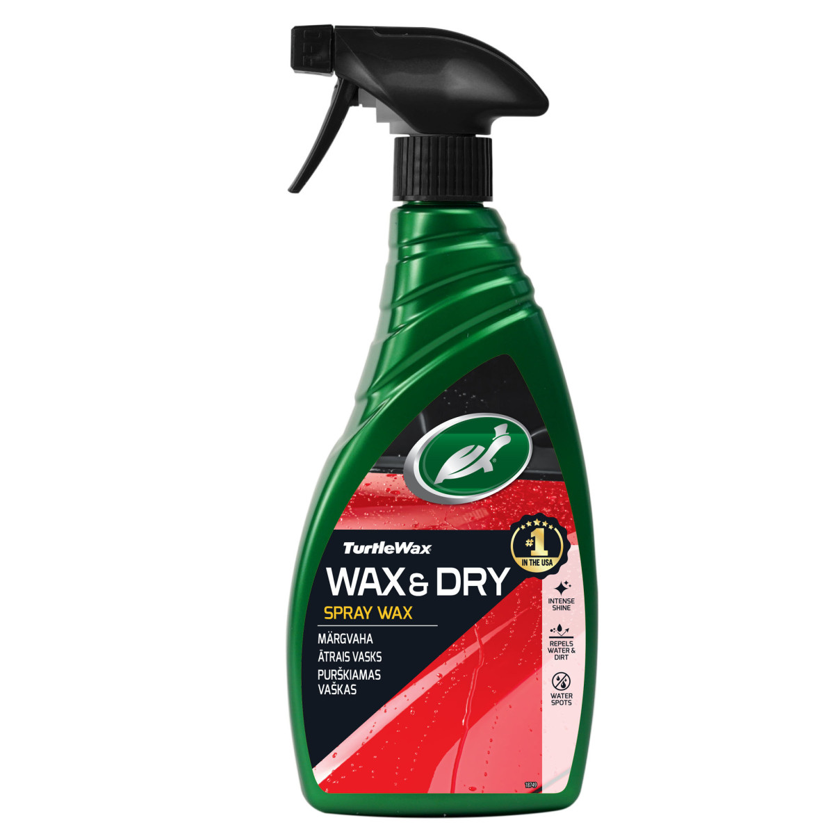 TURTLE WAX Wax N Dry, suihkutettava vaha märälle korille, 500 ml