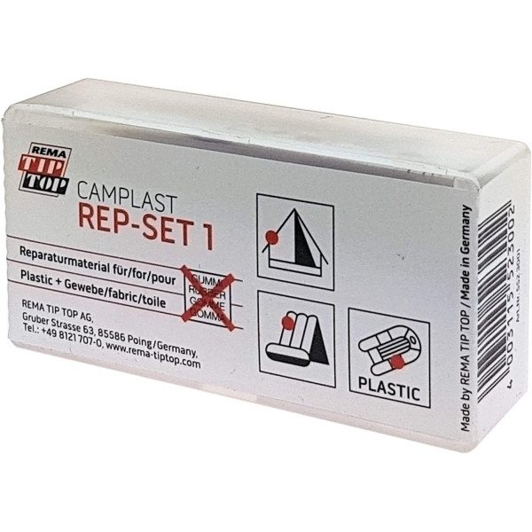 REMA TIP TOP Camplast Mini -korjaussarja PVC:lle, PU:lle ja kankaille