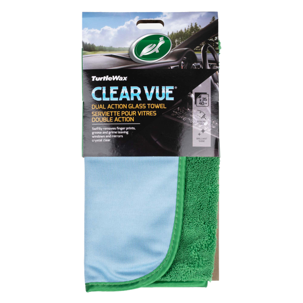 TURTLE WAX Clear vue, kaksipuolinen ikkunanpuhdistusliina 35 x 40 cm