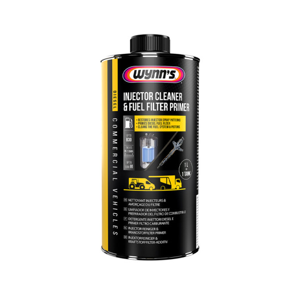 WYNNS Injector Cleaner&Filter Primer, dieselmoottorin ruiskutussuuttimien puhdistusaine ja suodattimen suoja, 1 l