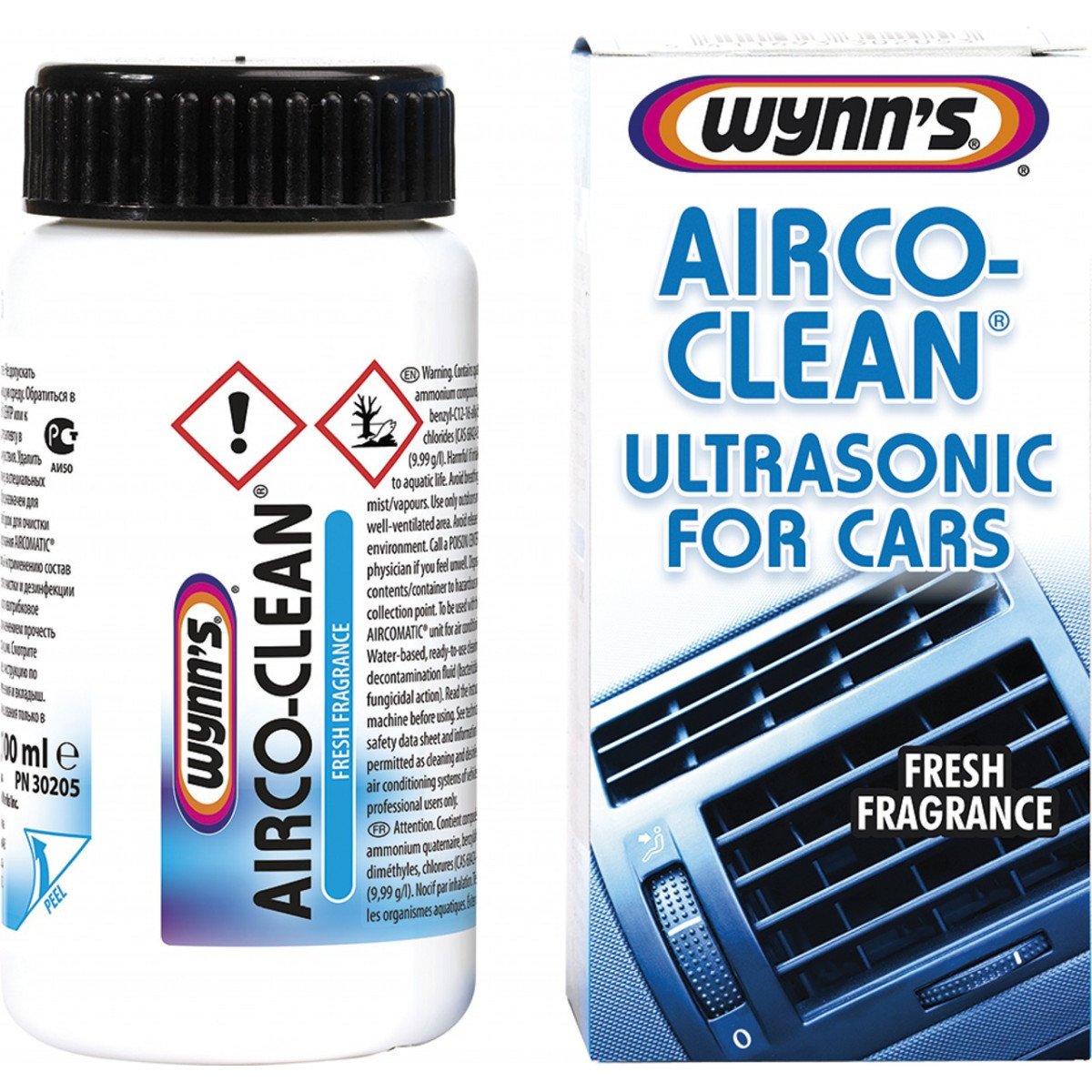 WYNNS Airco-Clean Ultrasonic For Cars, ultraäänipuhdistin ilmastointilaitteille, 100 ml