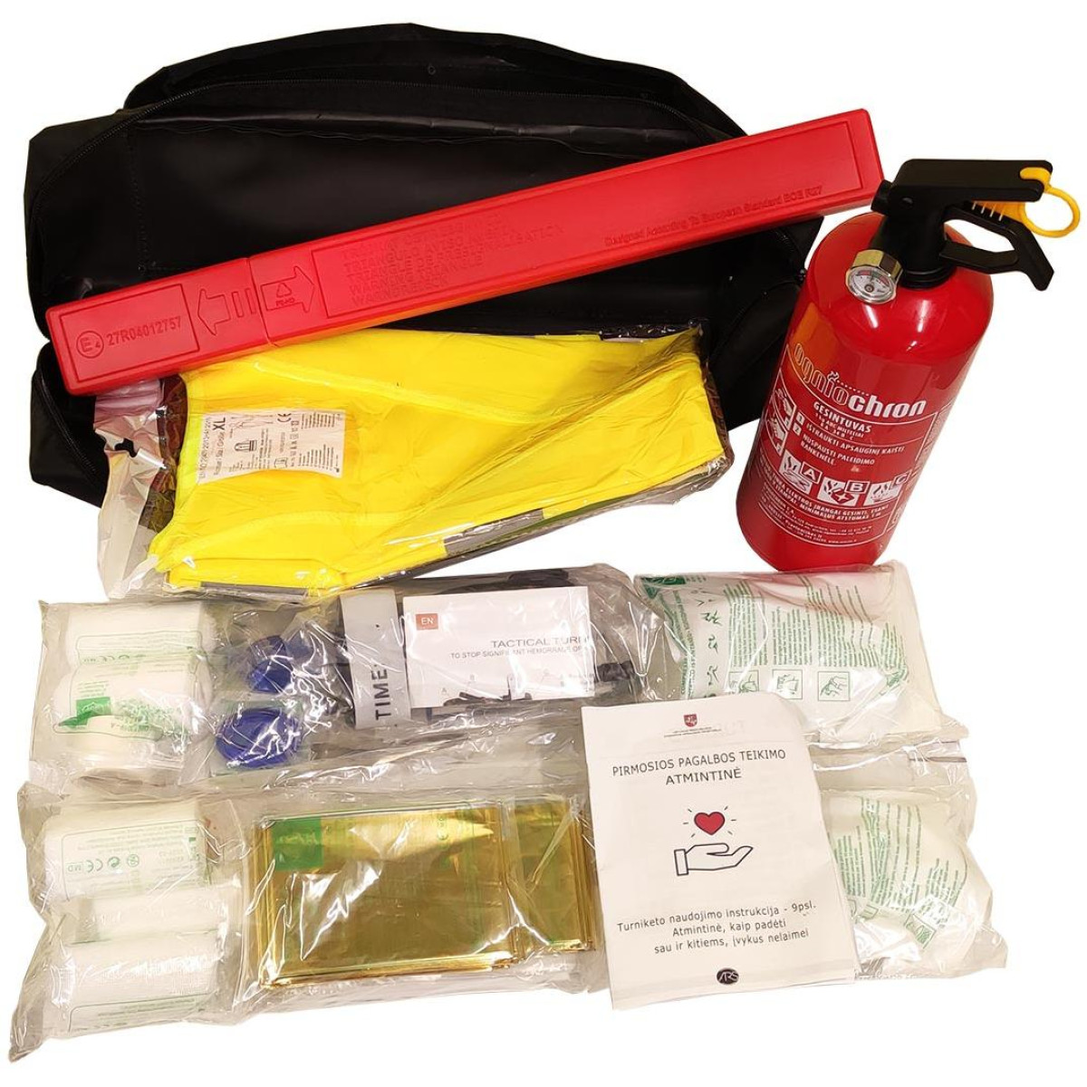 Automobilio saugumo rinkinys LT M2/1ABC 1kg ges. av.ž. liem.(Naujos sudėties vaistinėlė)