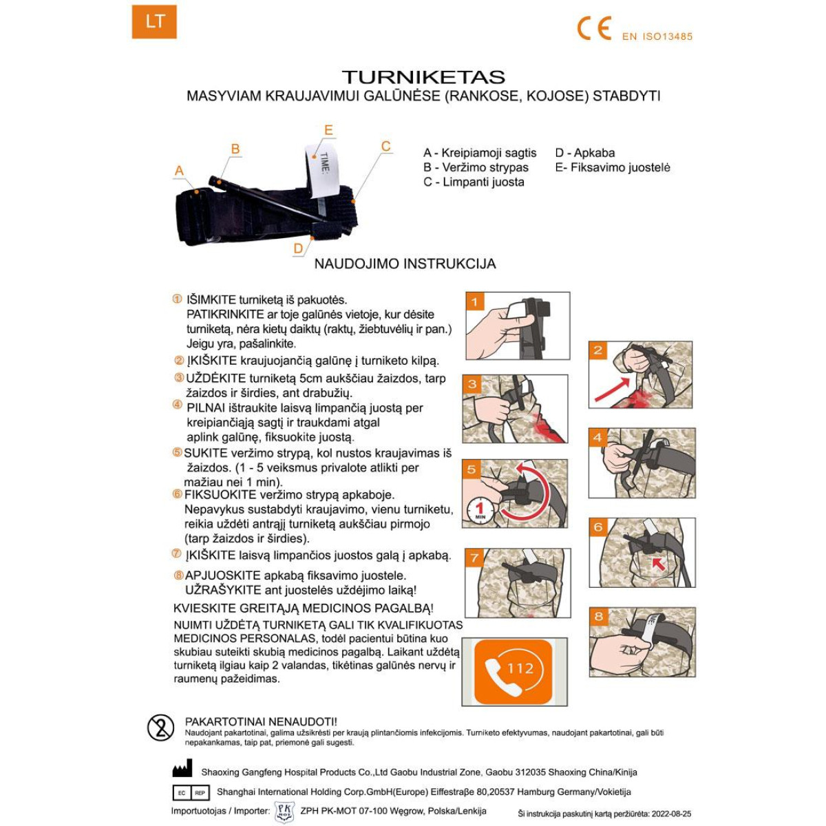 Kiristysside verenvuodon tyrehdyttämiseksi CE Kiristysside verenvuodon tyrehdyttämiseksi CE