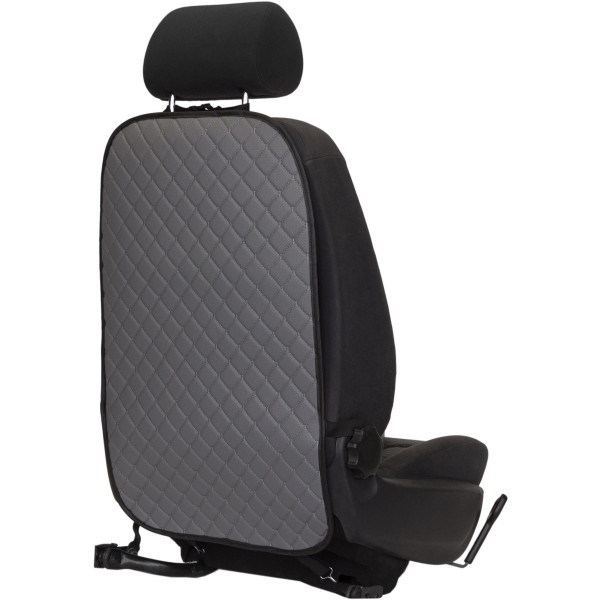 EVAtech ECO Lasten Autonistuimen Selkänojasuoja  75x46 cm - harmaa / mustat reunat / harmaat ompeleet