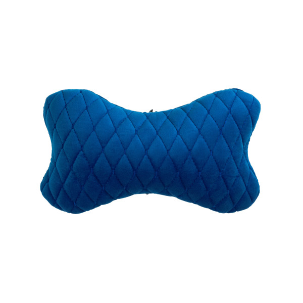 EVAtech auton pääntukityyny 27x16 cm - sininen / siniset ompeleet