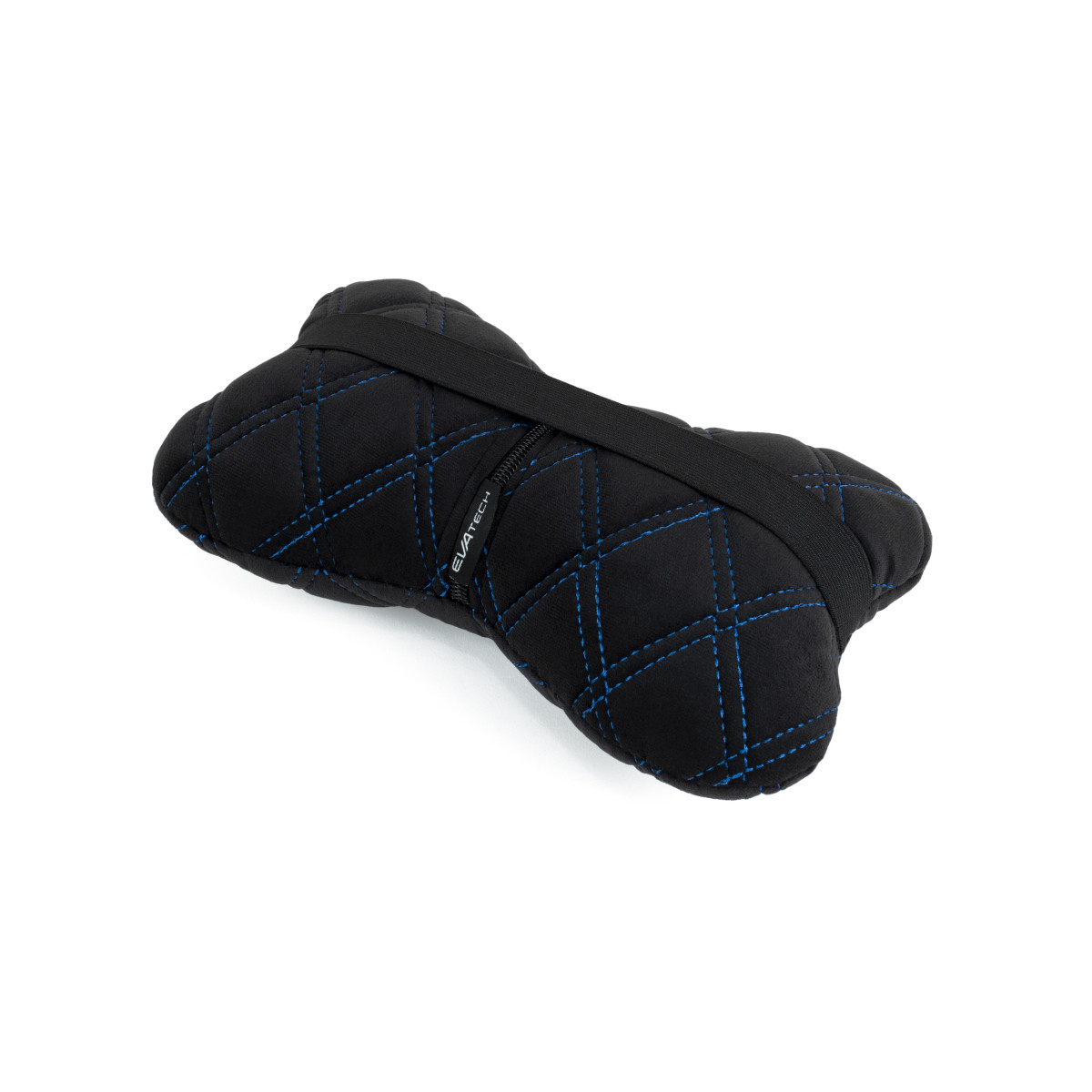 EVAtech auton pääntukityyny 27x16 cm - musta / siniset ompeleet EVAtech auton pääntukityyny 27x16 cm - musta / siniset ompeleet