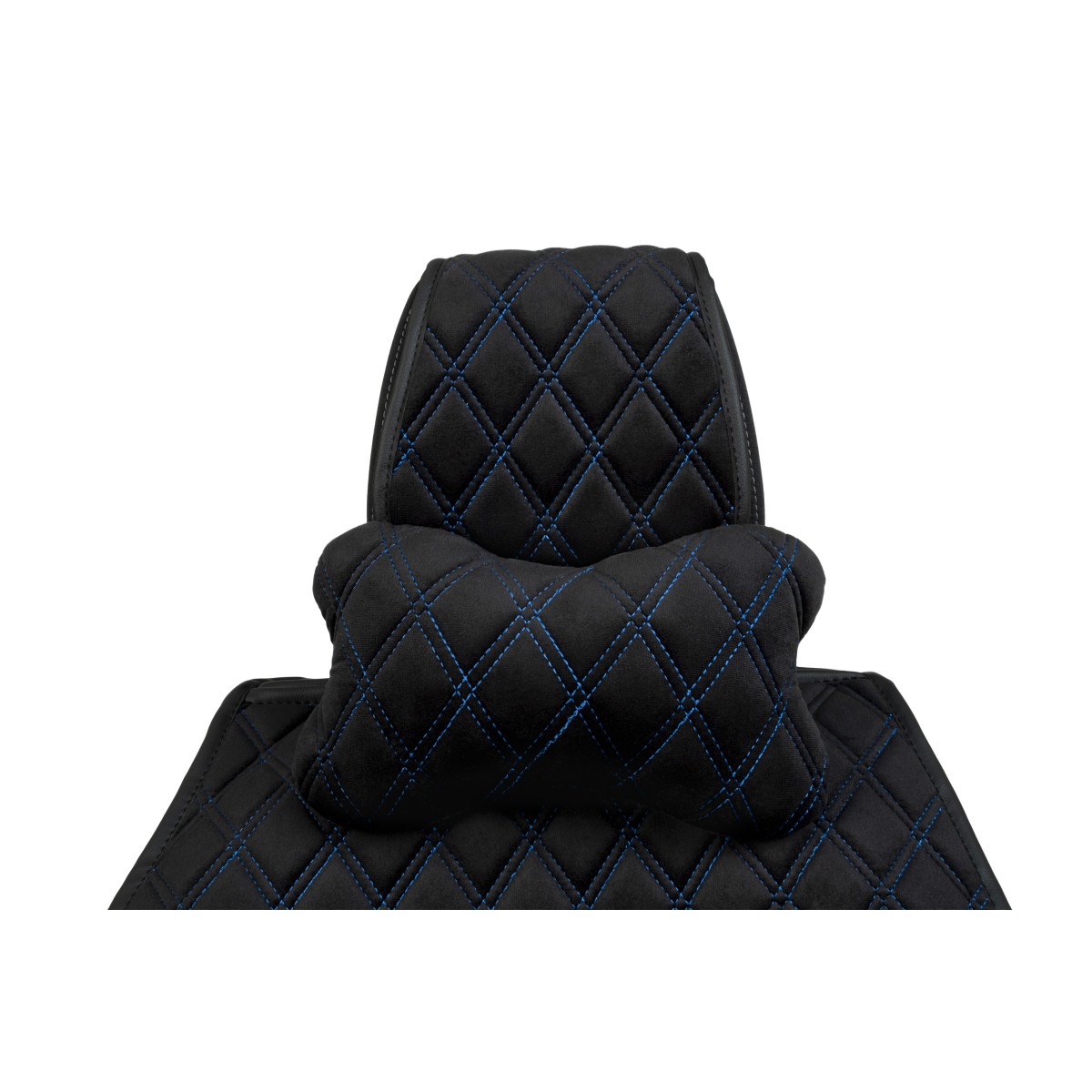 EVAtech auton pääntukityyny 27x16 cm - musta / siniset ompeleet EVAtech auton pääntukityyny 27x16 cm - musta / siniset ompeleet