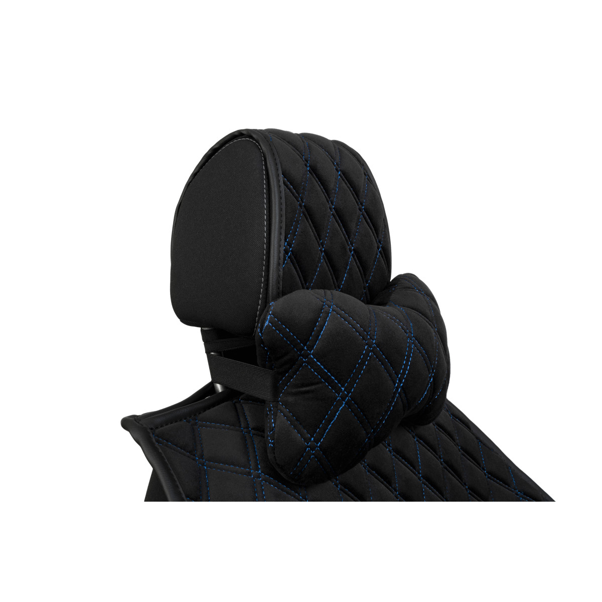 EVAtech auton pääntukityyny 27x16 cm - musta / siniset ompeleet EVAtech auton pääntukityyny 27x16 cm - musta / siniset ompeleet