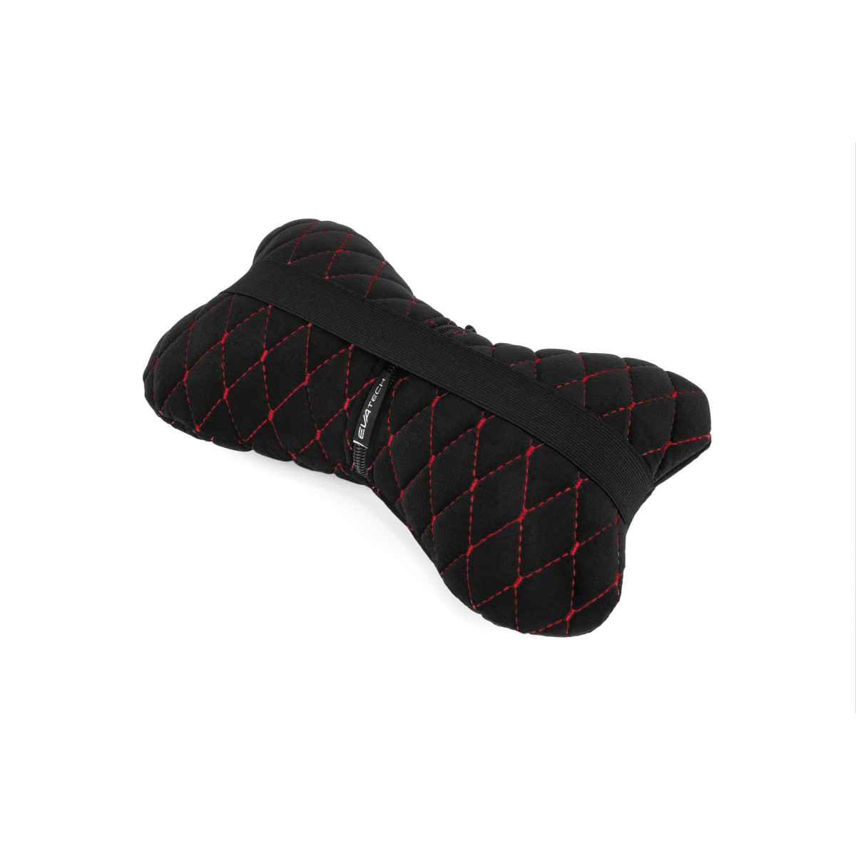 EVAtech auton pääntukityyny 27x16 cm - musta / punaiset ompeleet EVAtech auton pääntukityyny 27x16 cm - musta / punaiset ompeleet