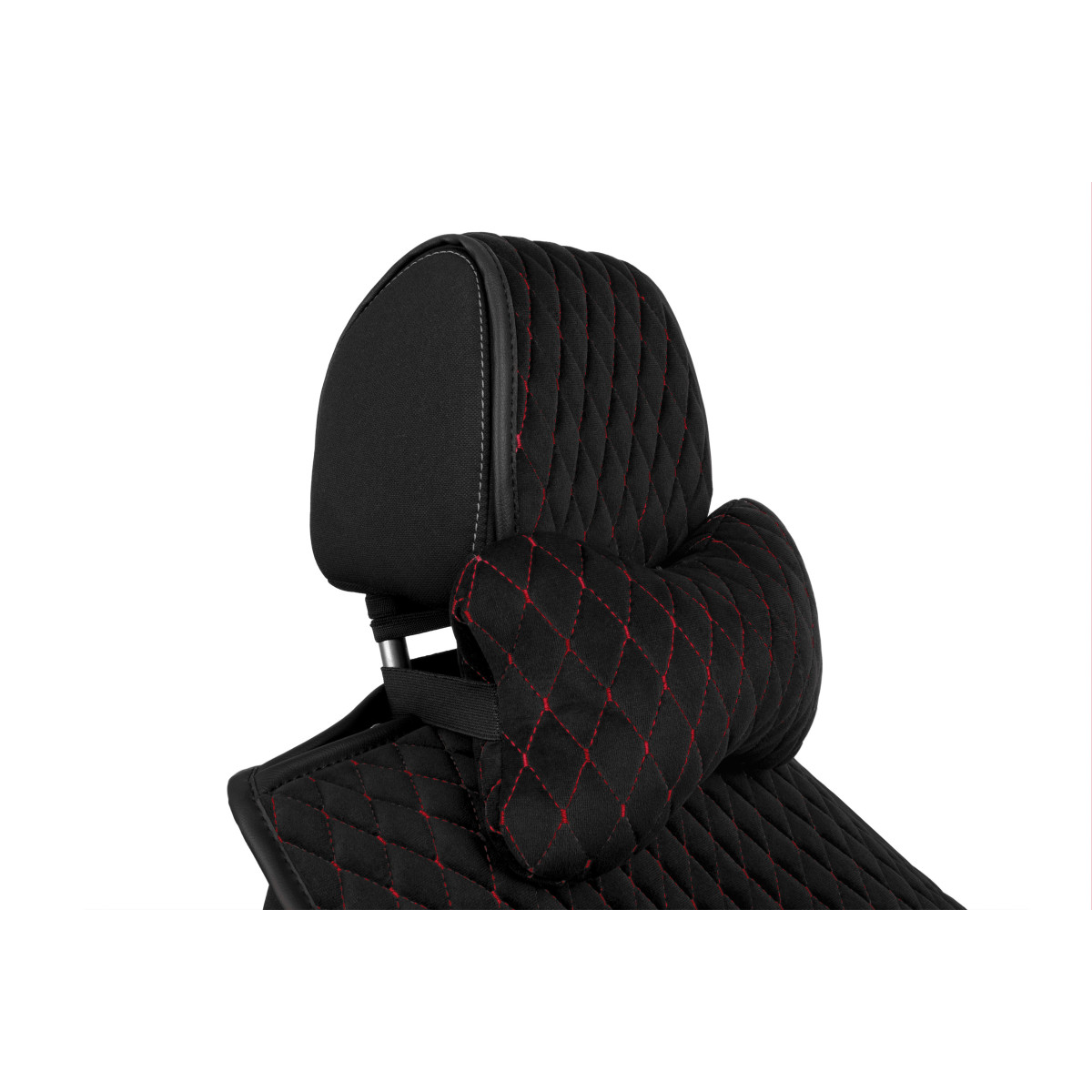 EVAtech auton pääntukityyny 27x16 cm - musta / punaiset ompeleet EVAtech auton pääntukityyny 27x16 cm - musta / punaiset ompeleet