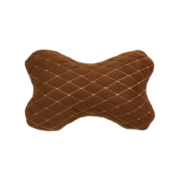 EVAtech auton pääntukityyny 27x16 cm - ruskea / ruskeat ompeleet