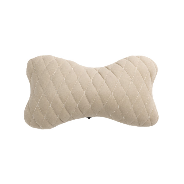 EVAtech auton pääntukityyny 27x16 cm - hiekanvärinen / hiekanväriset ompeleet