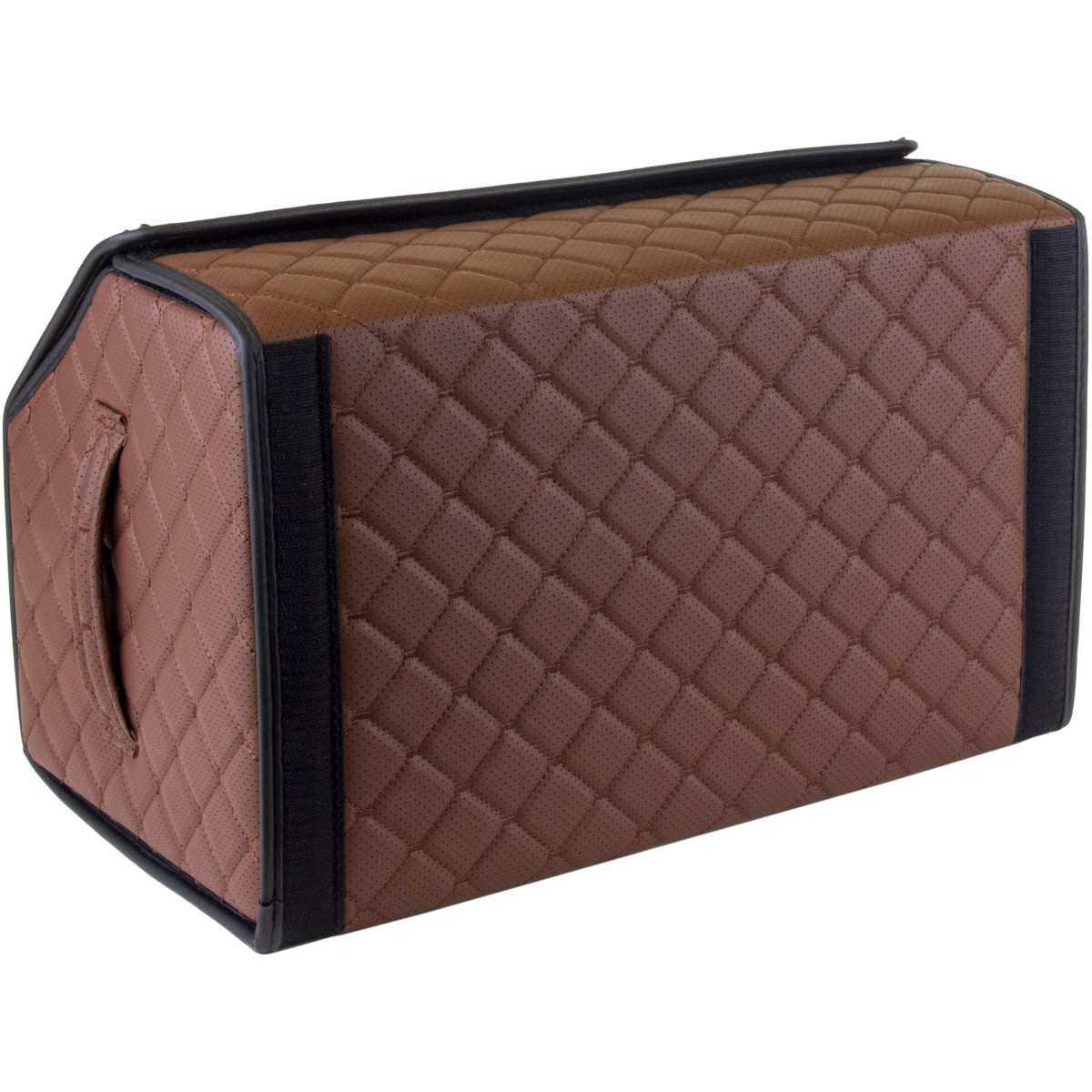 EVAtech tavaratilan järjestäjä ECO M 30x30x50 cm - ruskea / mustat reunat / ruskeat ompeleet / musta sisusta