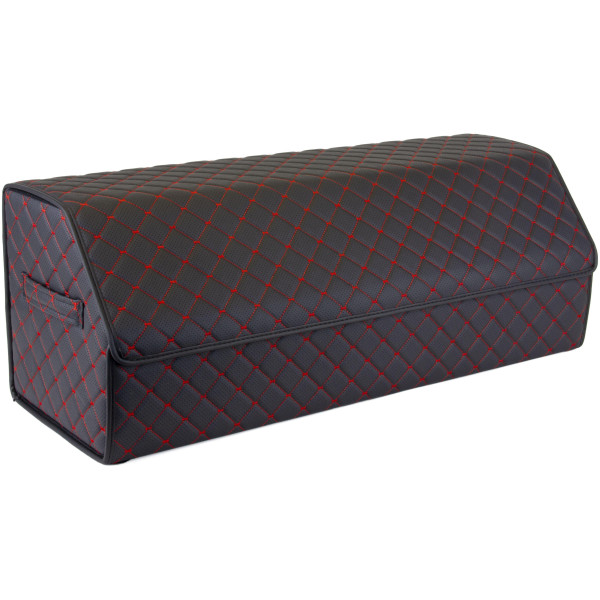 EVAtech tavaratilan järjestäjä ECO XL 30x30x80 cm - musta / mustat reunat / punaiset ompeleet / musta sisusta