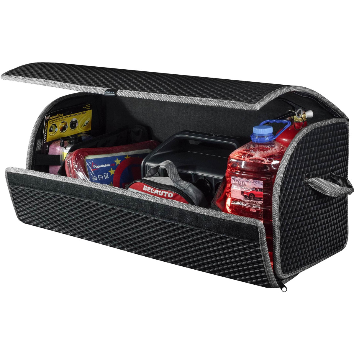 EVAtech tavaratilan järjestäjä PRO L 32x75x30 cm - musta / harmaat reunat EVAtech tavaratilan järjestäjä PRO L 32x75x30 cm - musta / harmaat reunat
