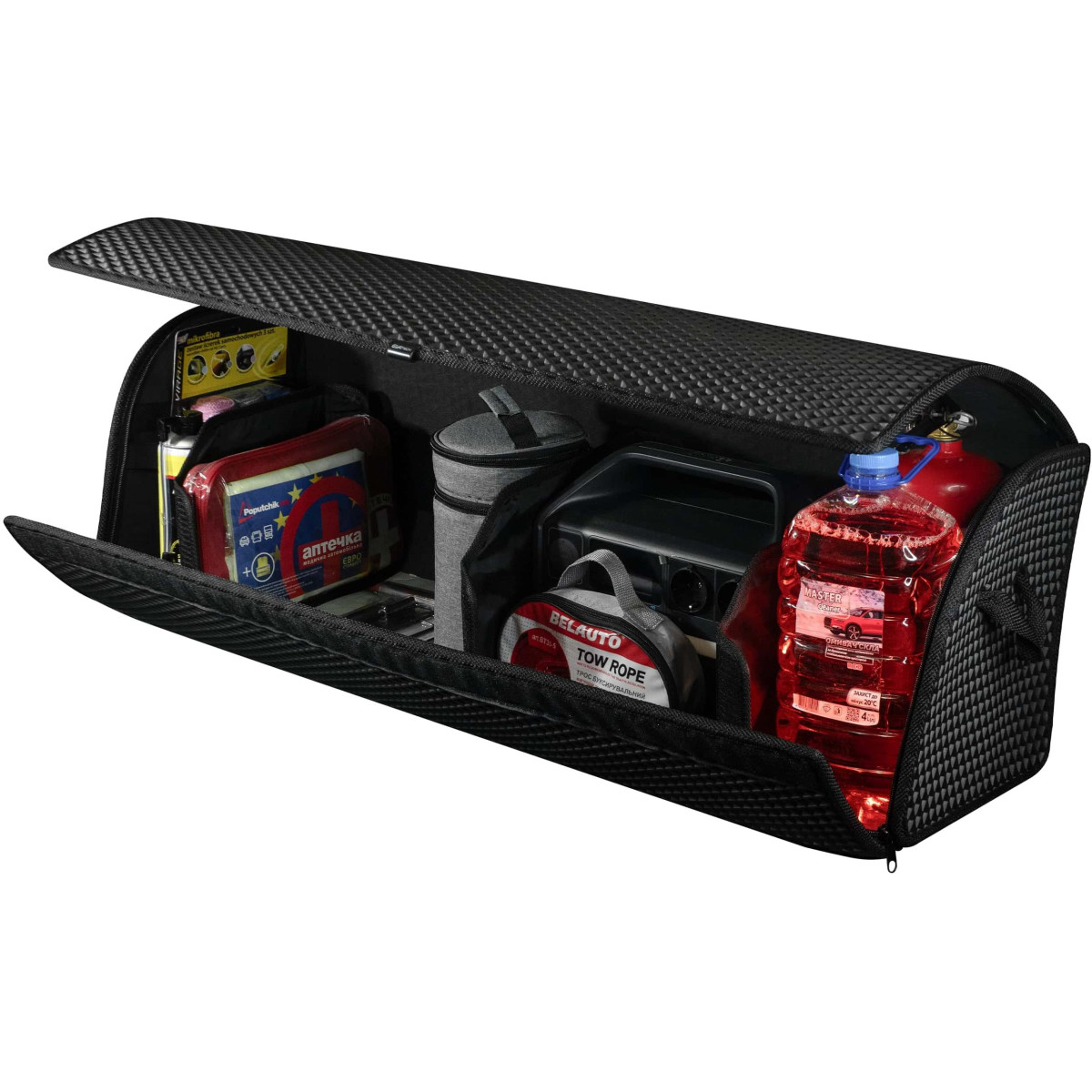 EVAtech tavaratilan järjestäjä PRO XL 32x100x30 cm - musta / punaiset reunat EVAtech tavaratilan järjestäjä PRO XL 32x100x30 cm - musta / punaiset reunat