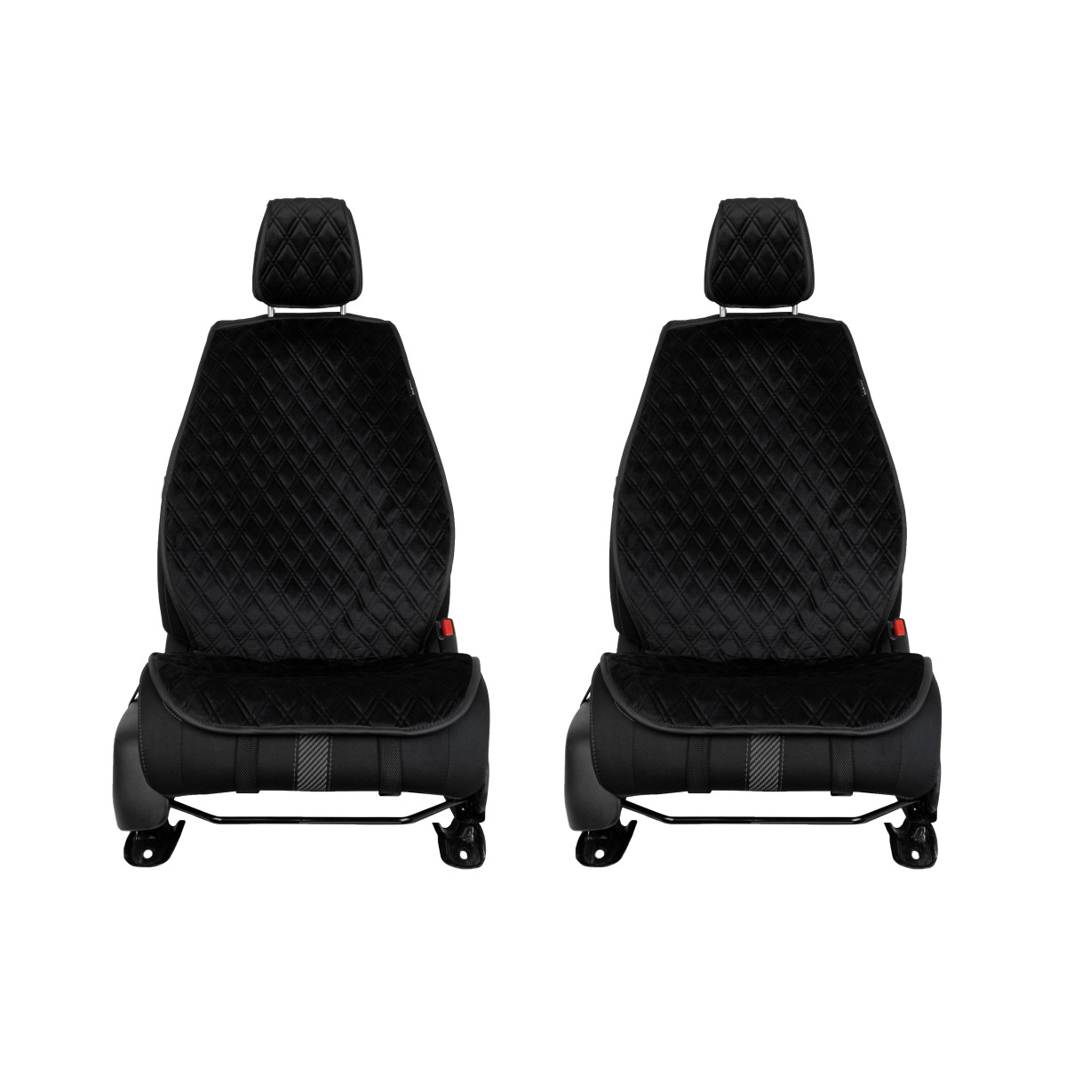 EVAtech PRO istuinsuojat, 2 kpl - musta / mustat reunat / mustat ompeleet