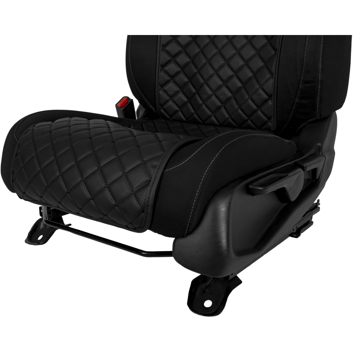 EVAtech ECO Basic istuinsuoja, 1 kpl - musta / mustat reunat / mustat ompeleet EVAtech ECO Basic istuinsuoja, 1 kpl - musta / mustat reunat / mustat ompeleet