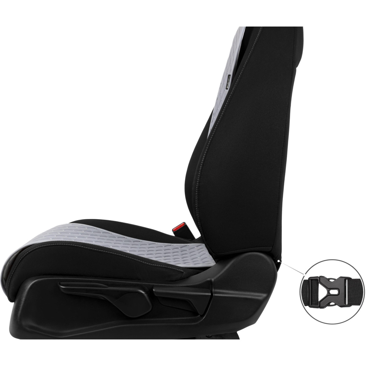 EVAtech ECO Basic istuinsuoja, 1 kpl - harmaa / harmaat reunat / harmaat ompeleet EVAtech ECO Basic istuinsuoja, 1 kpl - harmaa / harmaat reunat / harmaat ompeleet