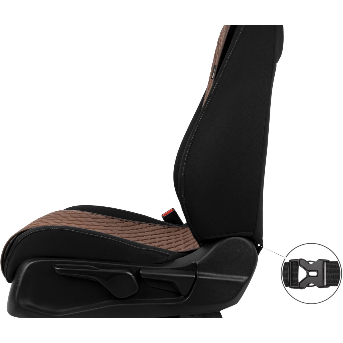 EVAtech ECO Basic istuinsuoja, 1 kpl - ruskea / ruskeat reunat / ruskeat ompeleet EVAtech ECO Basic istuinsuoja, 1 kpl - ruskea / ruskeat reunat / ruskeat ompeleet