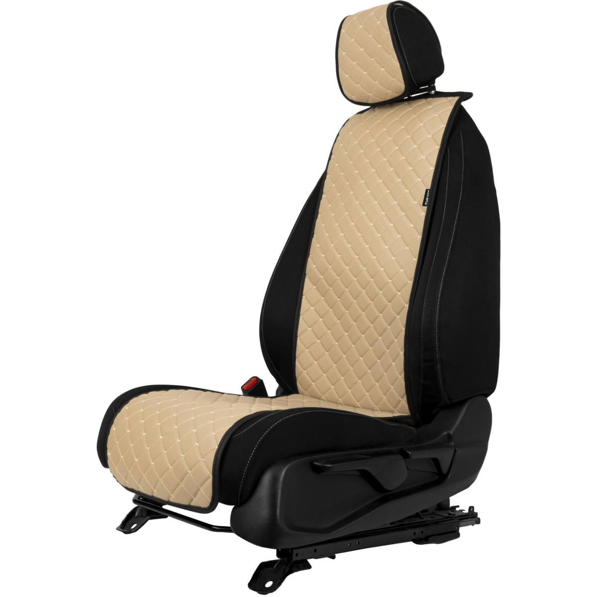 EVAtech ECO Basic istuinsuoja, 1 kpl - hiekanvärinen / mustat reunat / hiekanväriset ompeleet EVAtech ECO Basic istuinsuoja, 1 kpl - hiekanvärinen / mustat reunat / hiekanväriset ompeleet