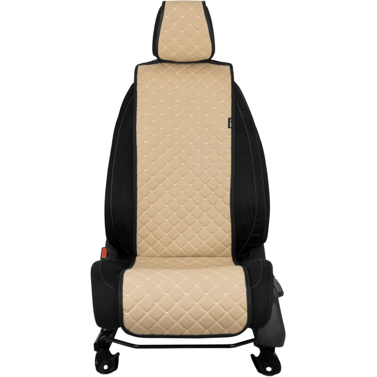 EVAtech ECO Basic istuinsuoja, 1 kpl - hiekanvärinen / mustat reunat / hiekanväriset ompeleet EVAtech ECO Basic istuinsuoja, 1 kpl - hiekanvärinen / mustat reunat / hiekanväriset ompeleet